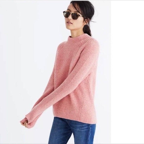Madewell Sweaters - Madewell Northfield Mockneck Sweater Heathered Pointsettia